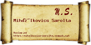Mihálkovics Sarolta névjegykártya